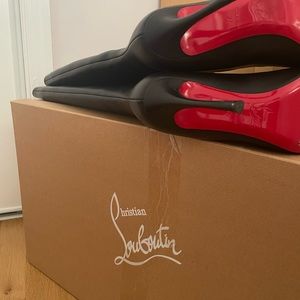 Christian Louboutin Knee High black leather boots. Size 37